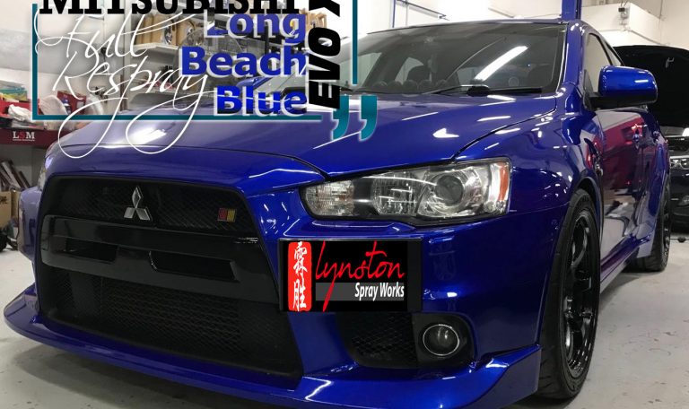 mitsubishi evo x blue