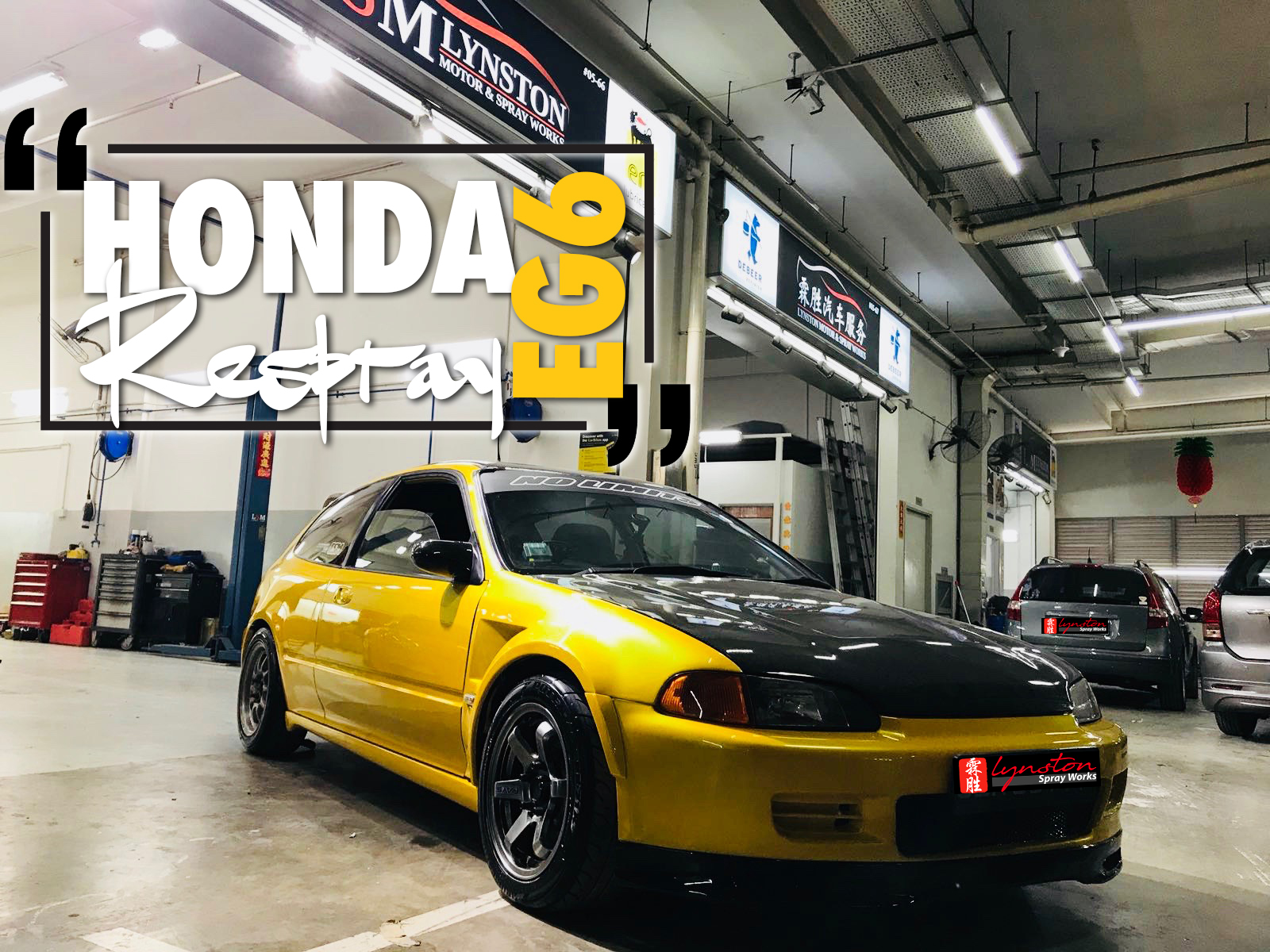 Honda EG6 Speed Yellow Gold Pearl Lynston Motor Spray Works